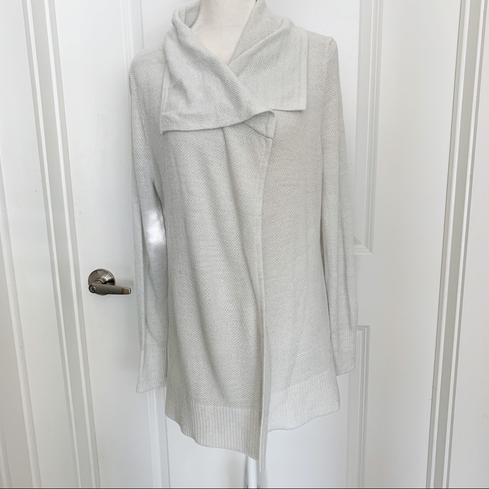 Loft | Off White Open Faced Cardigan Sz L
